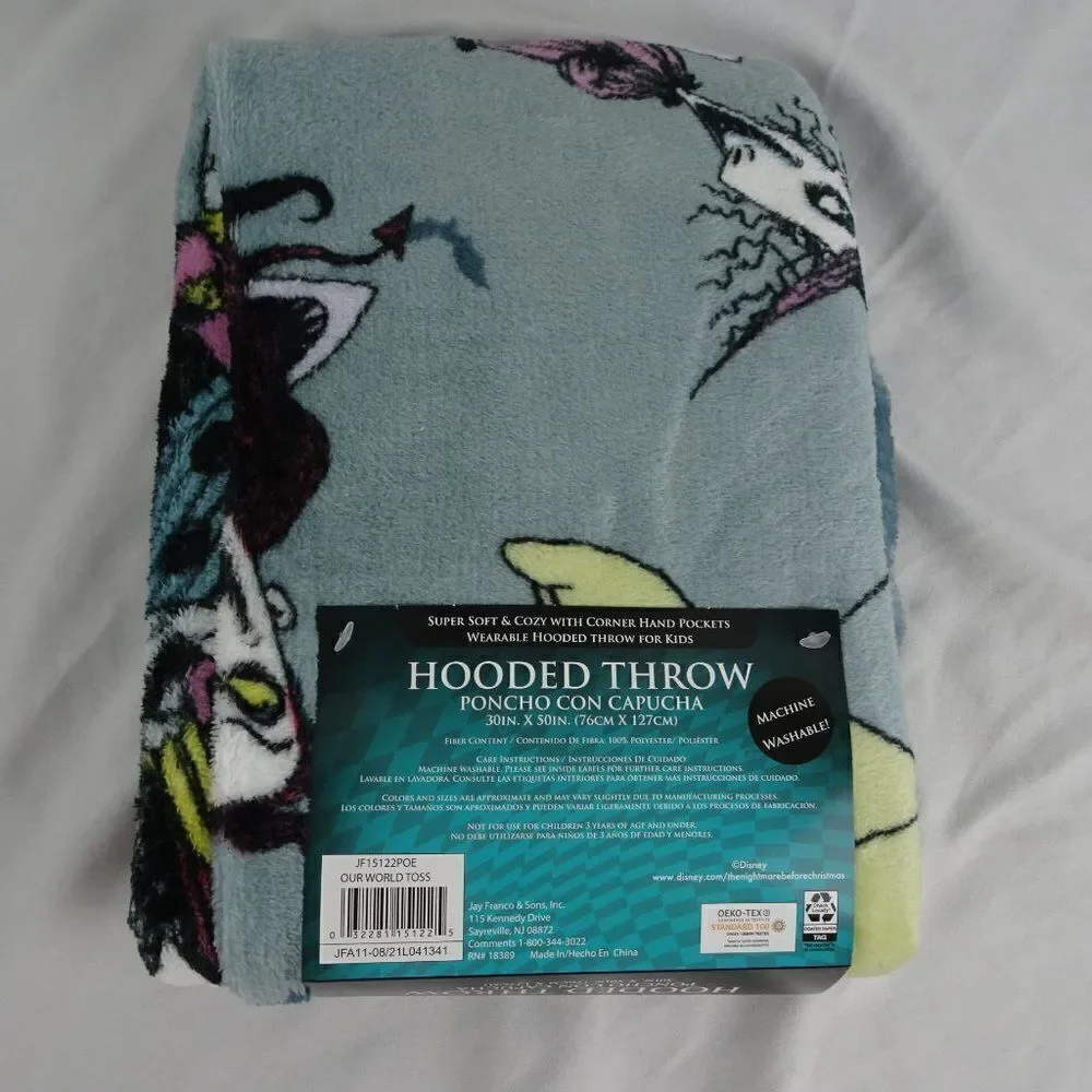 Disney The Nightmare Before Christmas Kids Hooded Throw 30inX50in
